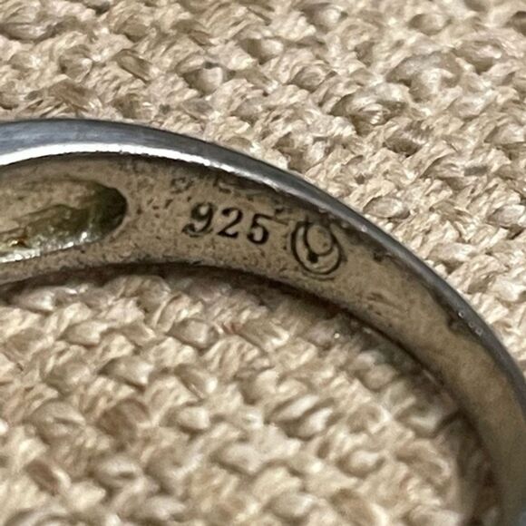 Sterling Silver Ring Size 7 Infinity Double Hearts Channel Set Clear Stones 925 - Picture 2 of 9